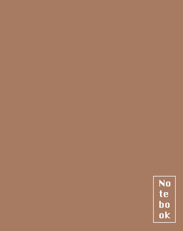All Brown with Label Notebook - College Ruled - Light Gray Lines - 8.5 x 11 inches - 100 pages front cover