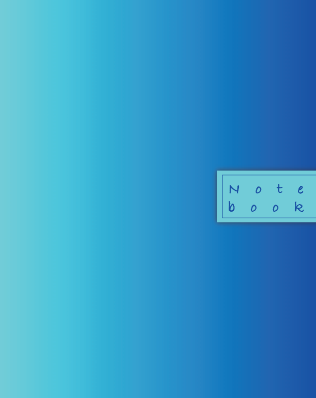 Gradient Blue & Blue Notebook - College Ruled - Light Gray Lines - 8.5 x 11 inches - 100 pages front cover